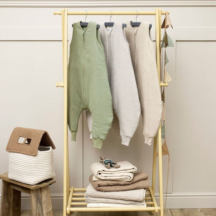 Meyco Baby Uni Baby Winter Slaapoverall Jumper Pre - Washed Hydrofiel Olive Green - Meyco - Babywinkel - 4054703247664