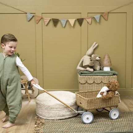 Meyco Baby Uni Baby Winter Slaapoverall Jumper Pre - Washed Hydrofiel Olive Green - Meyco - Babywinkel - 4054703247664