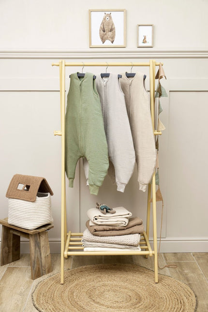 Meyco Baby Uni Baby Winter Slaapoverall Jumper Pre - Washed Hydrofiel Sand - Meyco - Babywinkel - 4054703247367