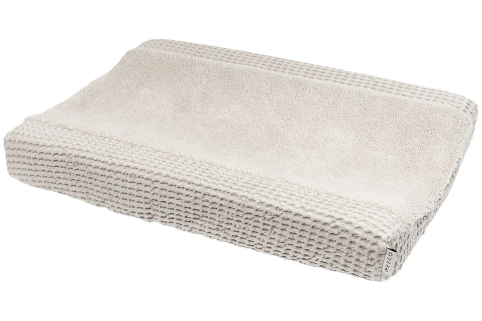 Meyco Baby Wafel Teddy Aankleedkussenhoes Greige 50x70cm - Meyco - Babywinkel - 4054703219494