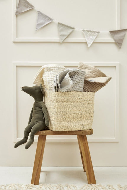 Meyco Baby Waffle Cotton Ledikant Deken Greige 100x150cm - Meyco - Babywinkel - 4054703235425