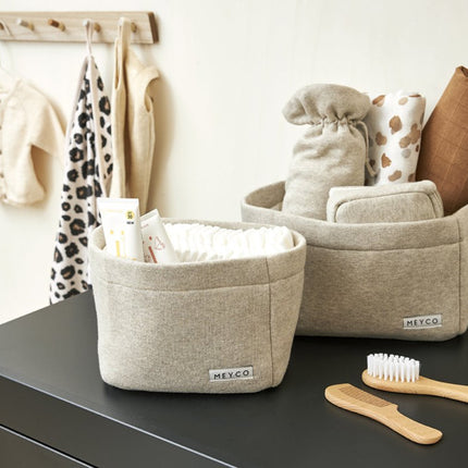 Meyco Commodemandje Medium Knit Basic Sand Melange - Meyco - Babywinkel - 4054703280203