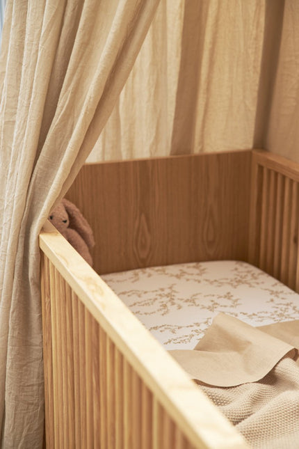Meyco Hoeslaken Jersey 60X120 Branches Sand - Meyco - Babywinkel - 4054703640687