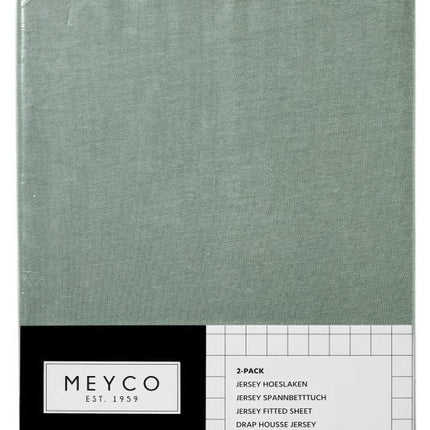 Meyco Hoeslaken Jersey Stone Green 70x140/150 cm 2st - Meyco - Babywinkel - 4054703652222
