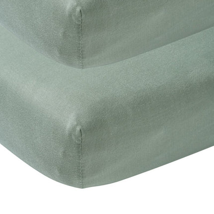 Meyco Hoeslaken Jersey Stone Green 70x140/150 cm 2st - Meyco - Babywinkel - 4054703652222