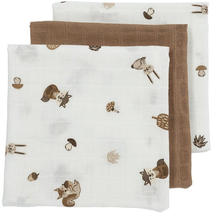 Meyco Hydrofiele Doek Animals 3 - Pack Toffee 70X70cm koop je bij Babywinkel