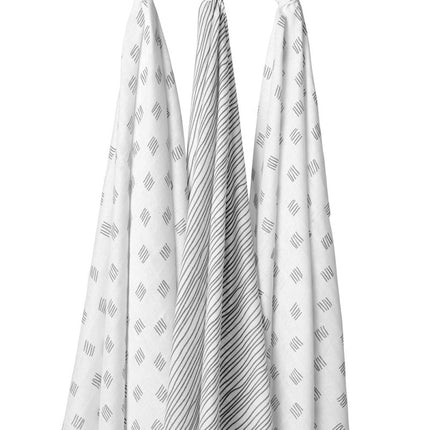 Meyco Hydrofiele Doek Block Stripe Grijs 3st - Meyco - Babywinkel - 4054703451283