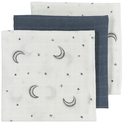Meyco Hydrofiele Doek Moon 3 - Pack Indigo 70X70cm - Meyco - Babywinkel - 4054703152036