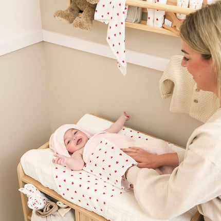 Meyco Hydrofiele Doek Sweet Heart Red 9St - Meyco - Babywinkel - 4054703925982
