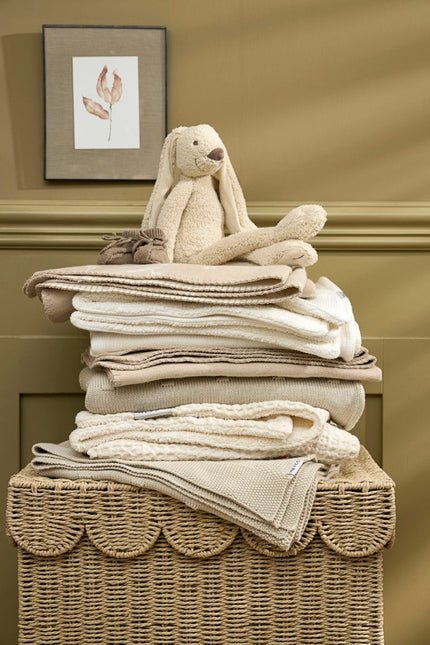 Meyco Ledikantdeken Knots Soft Sand 100X150cm - Meyco - Babywinkel - 4054703266221