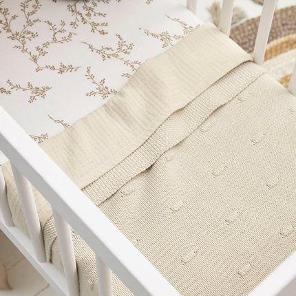 Meyco Ledikantdeken Knots Soft Sand 100X150cm - Meyco - Babywinkel - 4054703266221