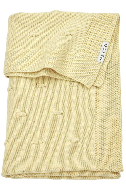 Meyco Ledikantdeken Knots Soft Yellow - Meyco - Babywinkel - 4054703275544