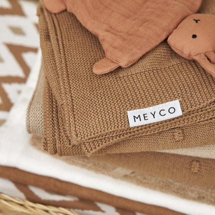 Meyco Ledikantdeken Mini Knots Toffee - Meyco - Babywinkel - 4054703530889
