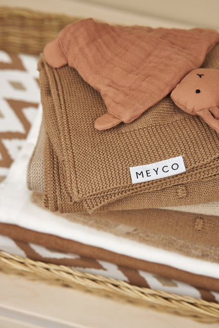 Meyco Ledikantdeken Mini Knots Toffee - Meyco - Babywinkel - 4054703530889