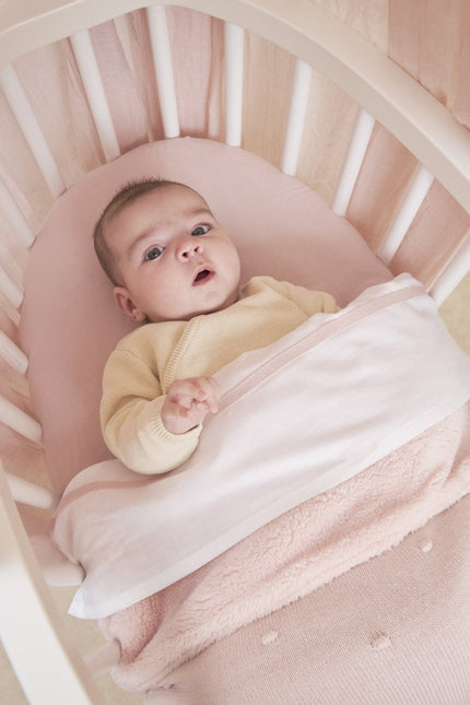 Meyco Ledikantdeken Teddy Mini Knots Soft Pink - Meyco - Babywinkel - 4054703550894