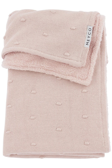 Meyco Ledikantdeken Teddy Mini Knots Soft Pink - Meyco - Babywinkel - 4054703550894