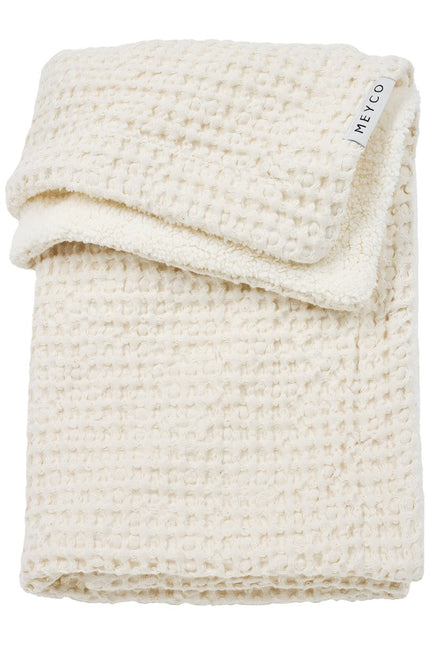 Meyco Ledikantdeken Wafel Teddy Nature 100X150cm - Meyco - Babywinkel - 4054703218725