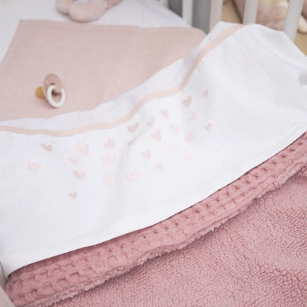 Meyco Ledikantlaken Hearts Soft Pink 100X150cm - Meyco - Babywinkel - 4054703641028