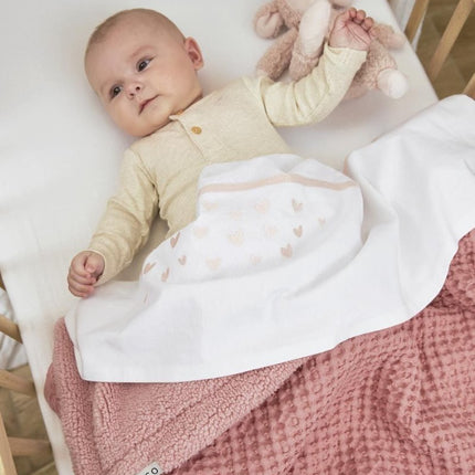 Meyco Ledikantlaken Hearts Soft Pink 100X150cm - Meyco - Babywinkel - 4054703641028