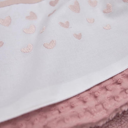 Meyco Ledikantlaken Hearts Soft Pink 100X150cm - Meyco - Babywinkel - 4054703641028