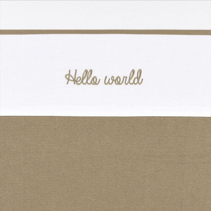 Meyco Ledikantlaken Hello World Taupe 100X150cm - Meyco - Babywinkel - 4054703164022