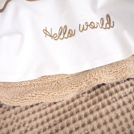 Meyco Ledikantlaken Hello World Taupe 100X150cm - Meyco - Babywinkel - 4054703164022