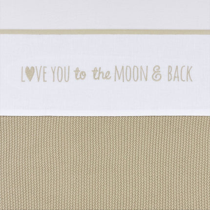 Meyco Ledikantlaken Love You To The Moon & Back Sand 100X150cm - Meyco - Babywinkel - 4054703148664