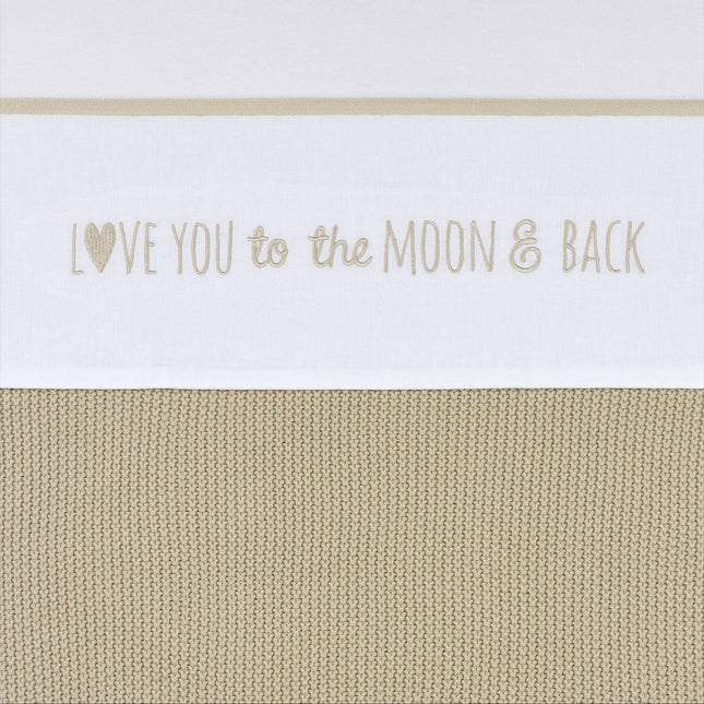 Meyco Ledikantlaken Love You To The Moon & Back Sand 100X150cm - Meyco - Babywinkel - 4054703148664