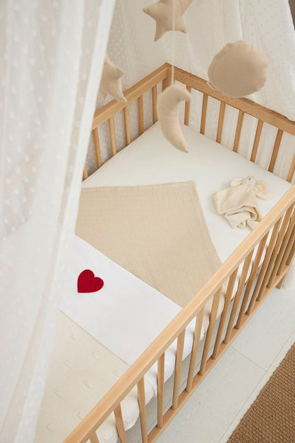 Meyco Ledikantlaken Sweet Heart Red 100X150cm koop je bij Babywinkel