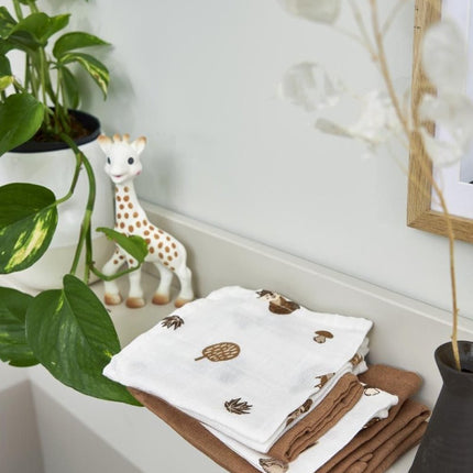 Meyco Monddoekje Animal 3 - Pack Hydrofiel Toffee 30X30cm - Meyco - Babywinkel - 4054703152029