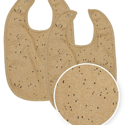 Meyco Slabbetje 2 - Pack Toffee Melange Drukknoop - Meyco - Babywinkel - 4054703241846
