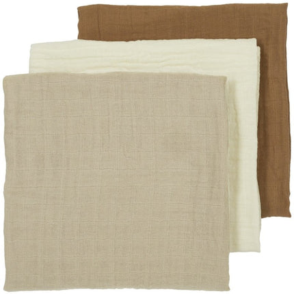Meyco Wasbare Luier 3St Offwhite/Sand/ Toffee - Meyco - Babywinkel - 4054703489712