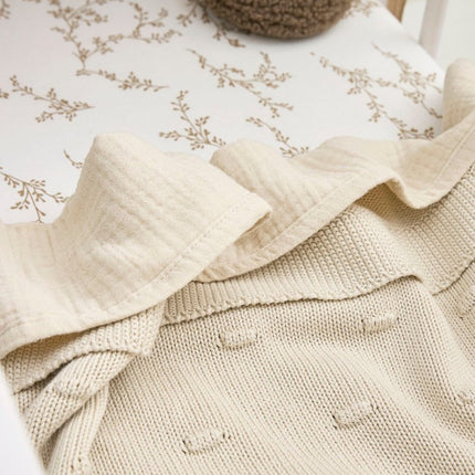 Meyco Wiegdeken Knots Soft Sand 75X100cm - Meyco - Babywinkel - 4054703266214
