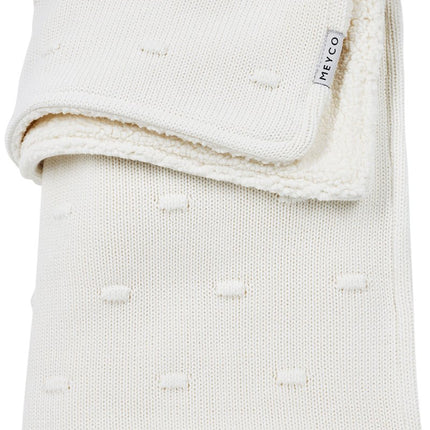 Meyco Wiegdeken Knots Teddy Offwhite 75X100cm - Meyco - Babywinkel - 4054703961911