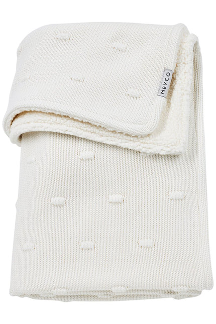 Meyco Wiegdeken Knots Teddy Offwhite 75X100cm - Meyco - Babywinkel - 4054703961911