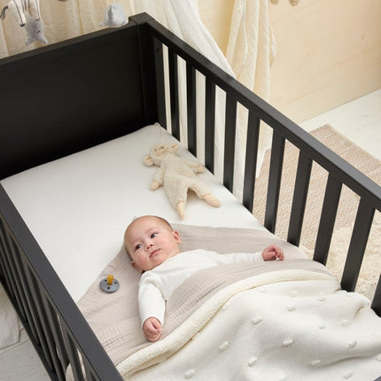 Meyco Wiegdeken Knots Teddy Offwhite 75X100cm - Meyco - Babywinkel - 4054703961911