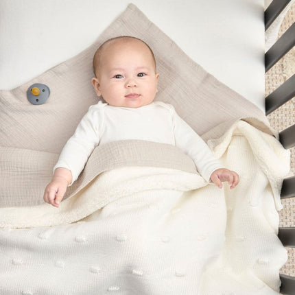 Meyco Wiegdeken Knots Teddy Offwhite 75X100cm - Meyco - Babywinkel - 4054703961911