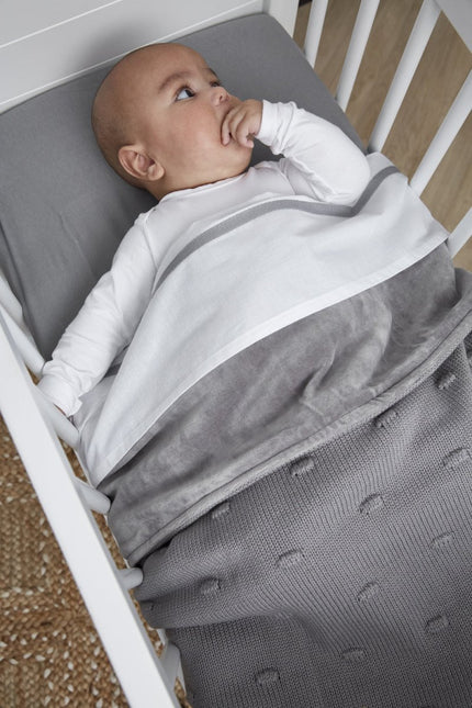 Meyco Wiegdeken Velvet Knots Grijs - Meyco - Babywinkel - 4054703340594