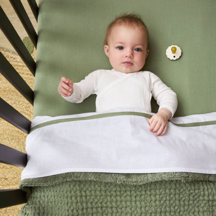 Meyco Wiegdeken Wafel Teddy Olive Green 75X100cm - Meyco - Babywinkel - 4054703218817