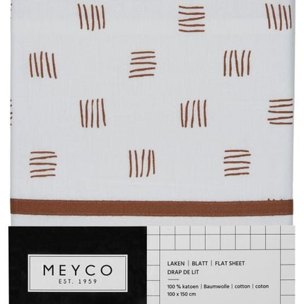 Meyco Wieglaken Block Stripe Camel - Meyco - Babywinkel - 4054703433227