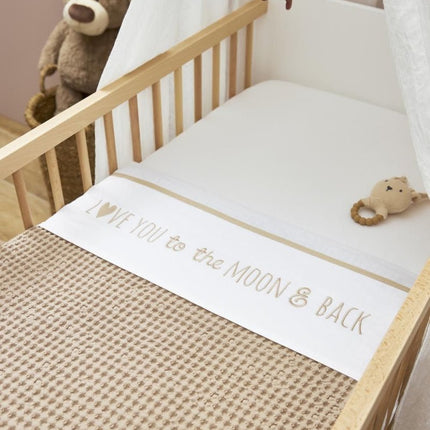 Meyco Wieglaken Love You To The Moon & Back Sand 75X100cm - Meyco - Babywinkel - 4054703148336
