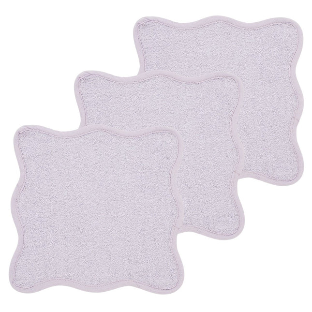 Monddoekjes 3 - pack badstof Wavy - soft lavender - 30x30cm - Babywinkel - 4054703677218