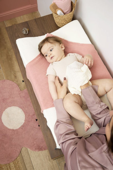 Monddoekjes 3 - pack pre - washed hydrofiel Uni - soft rose/rose/natural - 30x30cm - Babywinkel - 4054703509236