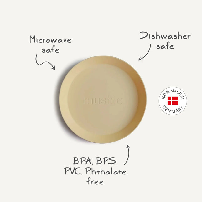 Mushie Baby Bordje Rond Pale Daffodil 2st koop je bij Babywinkel