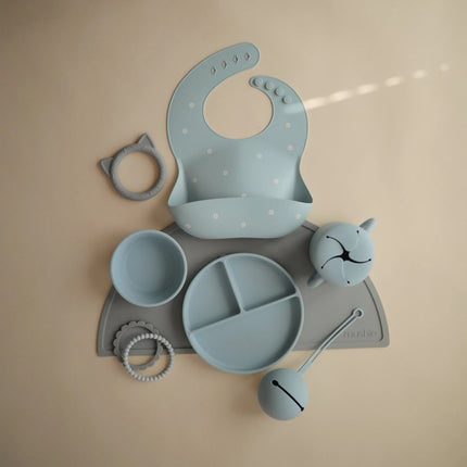 Mushie Baby Kom Siliconen Powder Blue - Mushie - Babywinkel - 810052464329