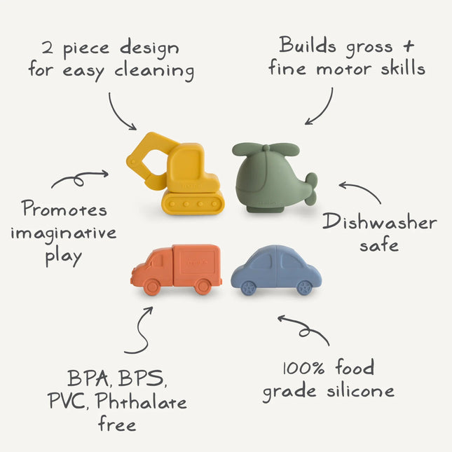 Mushie Badspeelgoed Voertuigen 4St koop je bij Babywinkel