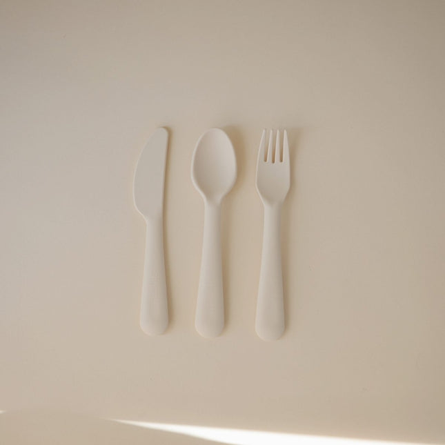 MUSHIE - CUTLERY SET - Ivory - Mushie - Babywinkel - 840355800579