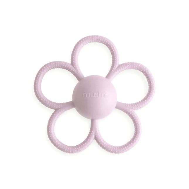 Mushie Daisy Rattle Teether Soft Lilac - Babywinkel - 840355802511