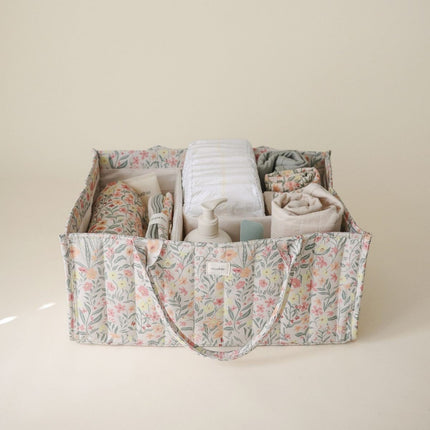 Mushie Draagbare Luier Organizer Pastel Blooms koop je bij Babywinkel