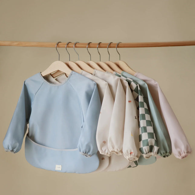 Mushie Slabbetje Lange Mouwen Olive Check koop je bij Babywinkel